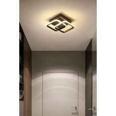 Stewehome μοντέρνο φωτιστικό οροφής με λευκά led για σαλόνι κουζίνα και διάδρομο σετ 2 τεμαχίων από μέταλλο μαύρο 33x33x20 cm 823621 |  Οροφής στο espiti
