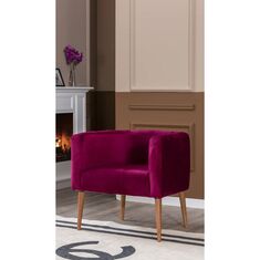 Stewehome Πολυθρόνα με ξύλινα πόδια 60x55x55 cm 169945 |  Πολυθρόνες σαλονιού στο espiti