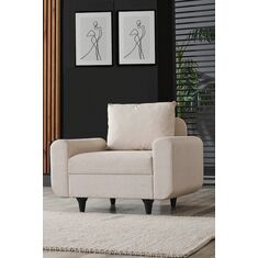 Stewehome Γωνιακός καναπές μοντέρνου στιλ με μεταλλικό σκελετό και λινό ύφασμα 104x70x42 cm 277987 |  Πολυθρόνες σαλονιού στο espiti