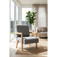 Stewehome Μποέμικος καρέκλα με ξύλινα πόδια 60x60 cm 836679 |  Πολυθρόνες σαλονιού στο espiti
