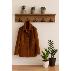 Stewehome Κρεμάστρα τοίχου για παλτό με MDF καρυδιάς 70x18x18 cm 159994 |  Καλόγεροι -Κρεμάστρες στο espiti