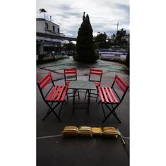 Stewehome Σετ μπαλκονιού και μπιστρό τραπέζι με καρέκλες σκανδιναβικού στιλ από μέταλλο 60x60x68 cm 849035 |  Σετ τραπεζαρία κήπου στο espiti