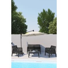Stewehome Σετ καθιστικού κήπου μπαλκονιού 2+1+1 από πλαστικό 126x65x79 cm 883013 |  Σετ τραπεζαρία κήπου στο espiti