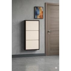 Stewehome Σετ 3 τεμαχίων μεταλλική καφέ κρεμ παπουτσοθήκη με μαγνητικό κάλυμμα και ανθεκτικό σκελετό Καφέ 50x15x103 cm 765714 |  Παπουτσοθήκες στο espiti