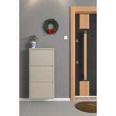 Stewehome Τριπλή μεταλλική παπουτσοθήκη σκανδιναβικού μοντέρνου στιλ Μπεζ 50x15x104 cm 617773 |  Παπουτσοθήκες στο espiti