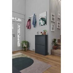 Stewehome Σετ 2 μεταλλικών παπουτσοθηκών Γκρι 50x15x71 cm 923796 |  Παπουτσοθήκες στο espiti