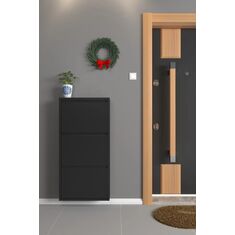 Stewehome Σετ 3 τεμαχίων μεταλλική παπουτσοθήκη σκανδιναβικού μοντέρνου στιλ Μαύρο 50x15x104 cm 874129 |  Παπουτσοθήκες στο espiti