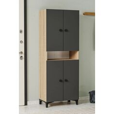 Stewehome Παπουτσοθήκη από δρυς ανθρακί 64x35x172 cm 837638 |  Παπουτσοθήκες στο espiti
