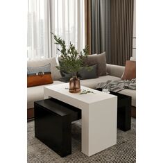 Stewehome Σετ 2 τεμαχίων τραπεζάκια σαλονιού από σανταλάμ μοντέρνου στυλ ορθογώνια 50x90 cm 428124 |  Τραπεζάκια σαλονιού στο espiti