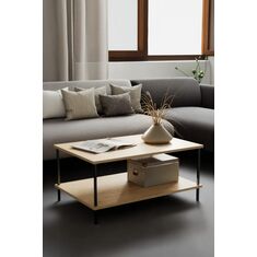 Stewehome Τραπέζι σαλονιού με ράφι μεταλλικό ορθογώνιο μοντέρνο (Διάσταση: | Χώρα προέλευσης: TR cm) 90x60x42 cm 711496 |  Τραπεζάκια σαλονιού στο espiti