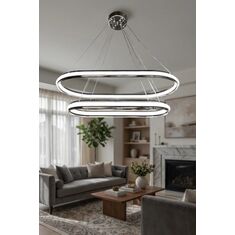 Stewehome διώροφο φωτιστικό οροφής led για σαλόνι και καθιστικό 80x40x51 cm 730093 |  Οροφής στο espiti