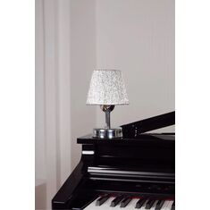 Stewehome Μοντέρνο φωτιστικό LED επιτραπέζιο με ασημί λεπτομέρειες και τροφοδοσία από μπαταρία 9V Ασημί 41008089 |  Επιτραπέζια στο espiti