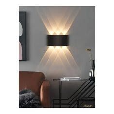 Stewehome Σύγχρονο διπλής όψης φωτιστικό τοίχου LED με τριπλή αντανάκλαση και ισχύ 10 Μαύρο 90012579 |  Απλίκες στο espiti