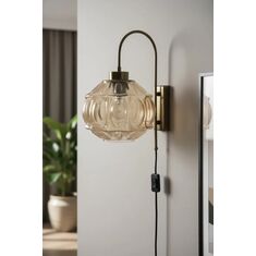 Stewehome Μοντέρνος διακοσμητικός φωτισμός τοίχου με γυάλινο φις σε χρώμα μέλι για σαλόνι υπνοδωμάτιο καφέ ξενοδοχείο Πολύχρωμο 74220901 |  Απλίκες στο espiti