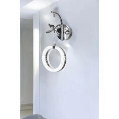 Stewehome Κομψό φωτιστικό τοίχου led με πεταλούδα και πέτρες χρωμίου Ασημί 45791374 |  Απλίκες στο espiti
