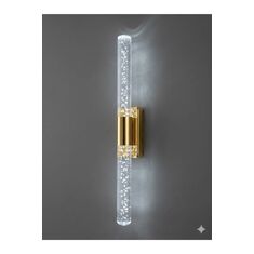 Stewehome Μοντέρνο φωτιστικό τοίχου LED με διακοσμητικό ακρυλικό στοιχείο και μπαταρία Χρυσό 16928333 |  Απλίκες στο espiti