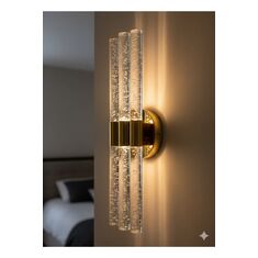 Stewehome Μοντέρνο φωτιστικό τοίχου LED με τρεις λάμπες και τηλεχειριστήριο από ακρυλικό 45135409 |  Απλίκες στο espiti