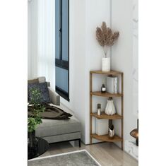 Stewehome Τρίγωνο πολύ λειτουργικό τραπεζάκι από ατλαντικό πεύκο με 4 επίπεδα ράφια διακοσμητικό Καφέ 90x30x1 cm 98849060 |  Τραπεζάκια βοηθητικά στο espiti