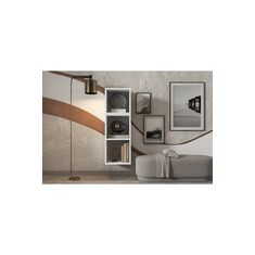 Stewehome Ράφι τοίχου με ράφι και βιβλιοθήκη μοντέρνου στιλ Λευκό 35x35x35 cm 66526662 |  Ραφιέρες τοίχου στο espiti
