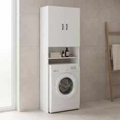 Έπιπλο πλυντηρίου Tzelio pakoworld λευκό 65x30x180εκ |  Σετ Μπάνιου στο espiti