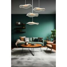 Stewehome Elen Μοντέρνα Χρυσή LED Κρεμαστή Απλίκα με Τηλεχειριστήριο 35x35x81 cm 684538 |  Οροφής στο espiti