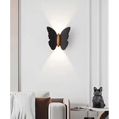 Stewehome Μοντέρνα Απλίκ Πεταλούδα Led IP65 Μαύρη Γόβδη Ημέρας 14x16 cm 110711 |  Απλίκες στο espiti