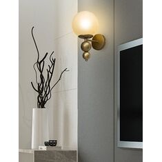 Stewehome Μοντέρνα Απλίκα Τοίχου με Σφαιρικό Γυαλί &amp; Μεταλλική Βάση 941923 |  Απλίκες στο espiti