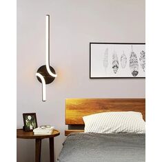 Stewehome Μοντέρνο LED Απλίκ Αλουμινίου Καμπύλο Σχέδιο Μαύρο 10x50x50 cm 876922 |  Απλίκες στο espiti