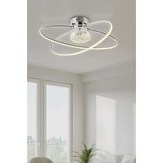 Stewehome Μοντέρνο Φωτιστικό Οροφής Sevilay με LED 3 Χρωμάτων -Χρώμιο 50x25x25 cm 781085 |  Οροφής στο espiti
