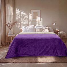 Beauty Home Κουβέρτα υπέρδιπλη διπλής όψεως Art 11601 Jacquard fleece 700gsm Fiesta Plus 220x240 Εκρού,Μωβ       |  Κουβέρτες Βελουτέ Υπέρδιπλες στο espiti