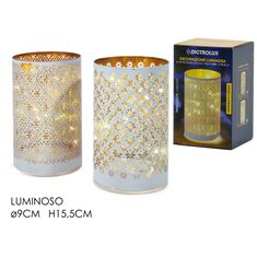 Ποτήρι Κηροπήγιο Φωτιζόμενο Με Micro LED Μπαταρίας Λευκό/Χρυσό Γυαλί Φ9x15.5cm Σε 2 Σχέδια 06510777 ArteLibre |  Χριστουγεννιάτικα Διακοσμητικά στο espiti