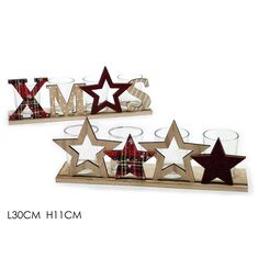 Κηροπήγιο 4 Θέσεων 'XMAS' Φυσικό Ξύλο/Γυαλί 30x11cm Σε 2 Σχέδια 06510844 ArteLibre |  Χριστουγεννιάτικα Διακοσμητικά στο espiti