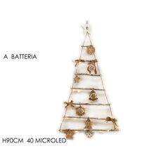 Δεντράκι Σκάλα Με Στολίδια Φωτιζόμενο 40 Micro LED Μπαταρίας Φυσικό Ξύλο 90cm 06510917 ArteLibre |  Χριστουγεννιάτικα Διακοσμητικά στο espiti