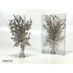 Κορυφή Δέντρου Λουλούδια Με Glitter Ασημί 36cm 06510943 ArteLibre |  Χριστουγεννιάτικα Διακοσμητικά στο espiti