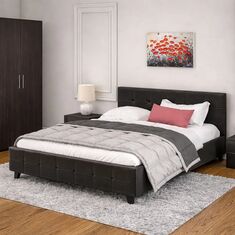 Κρεβάτι Roi pakoworld 160x200 PU μαύρο ματ + αποθηκευτικό χώρο |  Κρεβάτια στο espiti