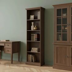 Βιβλιοθήκη Mozart pakoworld χρώμα καρυδί 60x34,5x202,5εκ |  Βιβλιοθήκες στο espiti