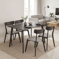 Tραπεζαρία Benson - Toto pakoworld σετ 5τμχ rustic grey - ύφασμα γκρι 120x75x75εκ |  Σετ τραπεζαρίες στο espiti
