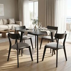 Tραπεζαρία Benson - Toto pakoworld σετ 5τμχ rustic grey - ύφασμα grey 80x80x75εκ |  Σετ τραπεζαρίες στο espiti