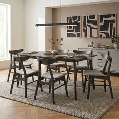 Tραπεζαρία Benson - Orlean pakoworld σετ 7τμχ rustic grey - ύφασμα γκρι 150x90x75εκ |  Σετ τραπεζαρίες στο espiti