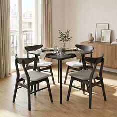 Tραπεζαρία Benson - Orlean pakoworld σετ 5τμχ rustic grey - ύφασμα γκρι 80x80x75εκ |  Σετ τραπεζαρίες στο espiti