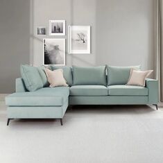 Γωνιακός καναπές δεξιά γωνία Romantic pakoworld ύφασμα Ciel-Cream 290x235x95εκ |  Καναπέδες γωνιακοί στο espiti