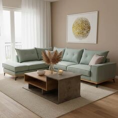 Γωνιακός καναπές δεξιά γωνία Luxury II pakoworld ύφασμα ciel-cream 290x235x95εκ |  Καναπέδες γωνιακοί στο espiti