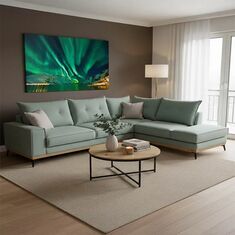 Γωνιακός καναπές αριστερή γωνία Luxury II pakoworld ύφασμα ciel-cream 290x235x95εκ |  Καναπέδες γωνιακοί στο espiti