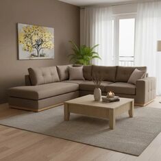 Γωνιακός καναπές δεξιά γωνία Boston pakoworld ύφασμα mocha-cream 280x225x90εκ |  Καναπέδες γωνιακοί στο espiti
