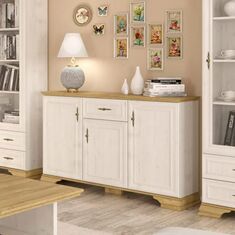 Μπουφές Jaden pakoworld golden oak-λευκό antique 137,5x39x88,5εκ |  Μπουφέδες στο espiti
