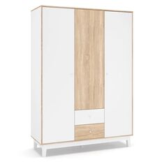 Ντουλάπα Awell pakoworld τρίφυλλη sonoma-λευκό 153.5x54.5x216εκ |  Ντουλάπες ρούχων στο espiti