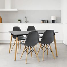Τραπεζαρία Natali-Julita pakoworld σετ 5τεμ μαύρο-φυσικό 120x80x76εκ |  Σετ τραπεζαρίες στο espiti