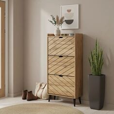 Παπουτσοθήκη Thelma pakoworld 12 ζεύγων oak 60x23.8x131.6εκ |  Παπουτσοθήκες στο espiti