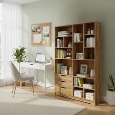 Βιβλιοθήκη Lucinda pakoworld oak 120x29.8x180.5εκ |  Βιβλιοθήκες στο espiti
