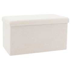 Σκαμπό-μπαούλο Forward pakoworld ύφασμα μπουκλέ ivory 76.5x38x37.5εκ |  Σκαμπώ στο espiti